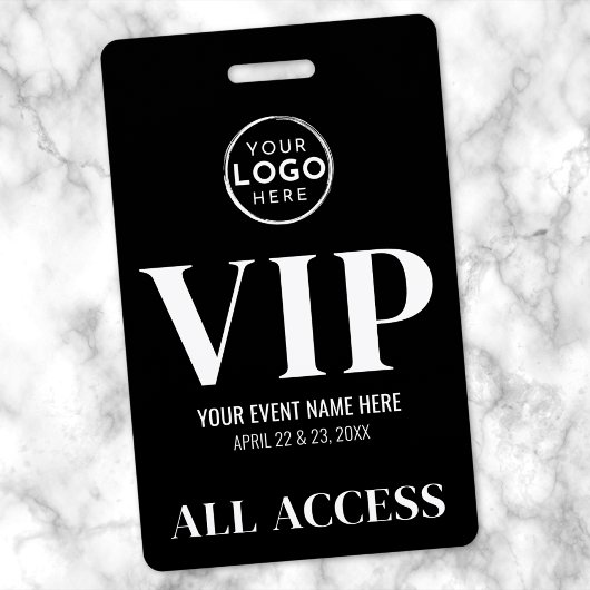 VIP Logo Black All Access Event Badge