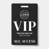 VIP Logo Zwart All Access Evenement Badge (Voorzijde)