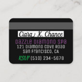 VIP Masquerade Birthday Credit Kaart Uitnodigingen (Achterkant)