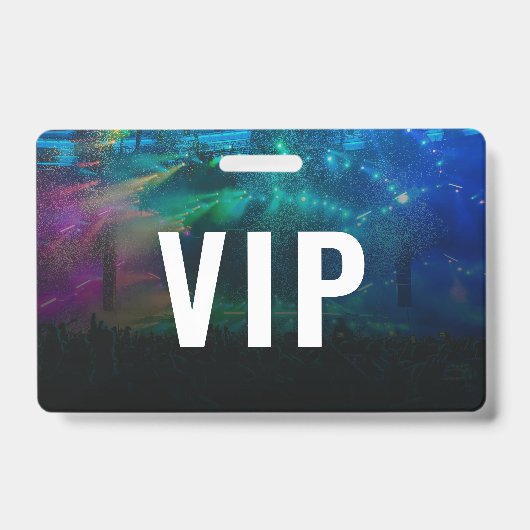 VIP met QR-code en foto horizontale ID-badge Badge (Voorzijde)