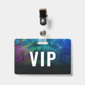VIP met QR-code en foto horizontale ID-badge Badge (Voorzijde met clip)