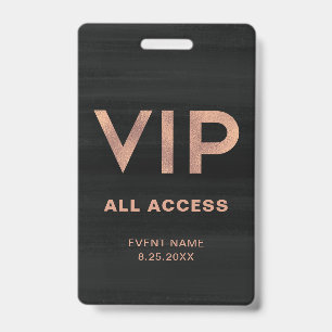VIP Moderne namaak rozen goud op zwarte All Acce Badge