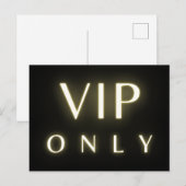 Vip only neon glanzende luxe tekst ontwerp briefkaart (Voorkant / Achterkant)
