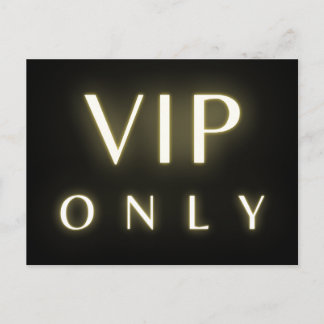 Vip only neon glanzende luxe tekst ontwerp briefkaart