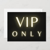 Vip only neon glowing luxe text design briefkaart (Voorkant / Achterkant)