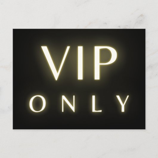 Vip only neon glowing luxe text design briefkaart (Voorkant)