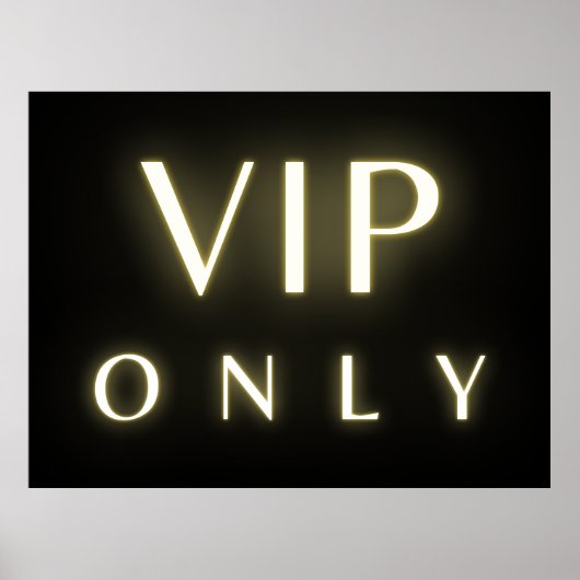 Vip only neon glowing luxe text design poster (Voorkant)