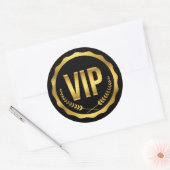 VIP-partijpas van Gold en Black Laurel Ronde Sticker (Envelop)