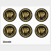 VIP-partijpas van Gold en Black Laurel Ronde Sticker (Vel)