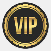 VIP-partijpas voor Gold en Black Circle Ronde Sticker (Voorkant)