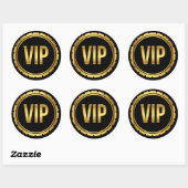 VIP-partijpas voor Gold en Black Circle Ronde Sticker (Vel)