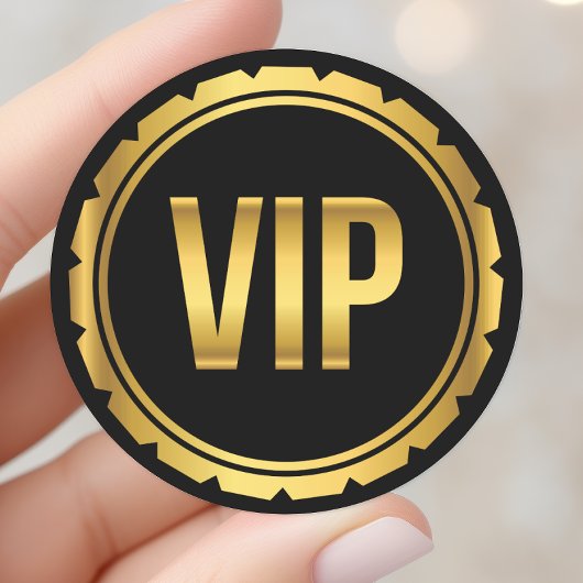 VIP-partijpas voor Gold en Black Circle Ronde Sticker