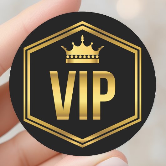 VIP-partijpas voor Gold en Black Crown Ronde Sticker