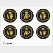 VIP-partijpas voor Gold en Black Crown Ronde Sticker (Vel)
