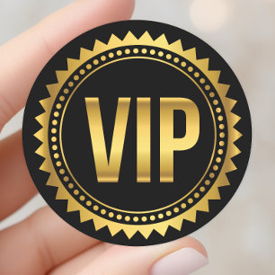 VIP-partijpas voor Gold en Black Round Spikes Ronde Sticker