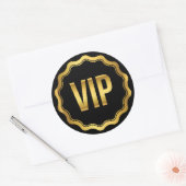 VIP-partijpas voor Gold en Black Wavy Ronde Sticker (Envelop)