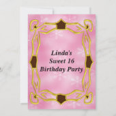 VIP-pas 16 Birthday Party Pink Kaart (Achterkant)