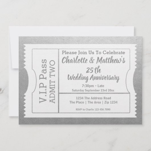 VIP-Pas 25-jarig jubileumkaartje Nepzilver Kaart (Voorkant)