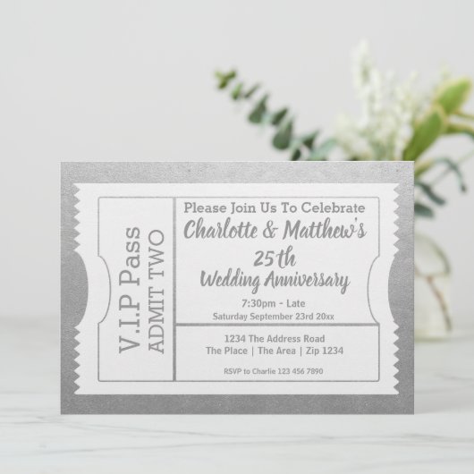 VIP-Pas 25-jarig jubileumkaartje Nepzilver Kaart (Staand voorkant)