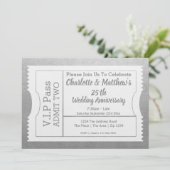 VIP-pas 25e jubileumticket Faux Zilver Kaart (Staand voorkant)