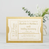 VIP-pas 50e verjaardagskaart nep goud Kaart (Staand voorkant)