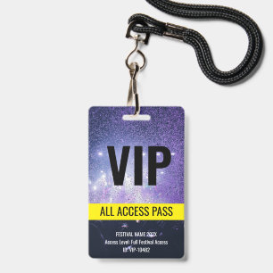 VIP-pas alle toegang muziekfestivalconcert Badge