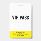 VIP-pas backstage muziekfestival wit Badge (Voorzijde)