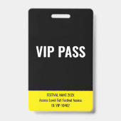 VIP-pas backstage muziekfestival zwart Badge (Voorzijde)