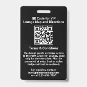 VIP Pas Badge | Aangepaste Zwarte Bokeh QR Code & (Achterkant)