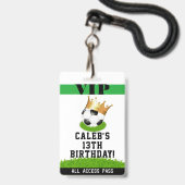 VIP Pas Badge Voetbal Ster Koning Verjaardagsfeest (Voorzijde met lanyard)