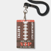 VIP-Pas Badge Voetbal Verjaardagsfeestje (Voorzijde met lanyard)