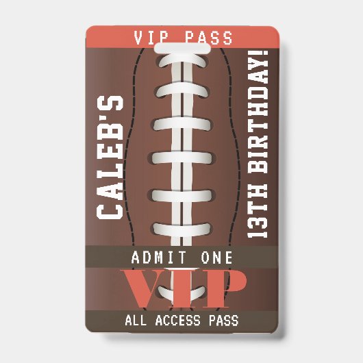 VIP-Pas Badge Voetbal Verjaardagsfeestje (Voorzijde)