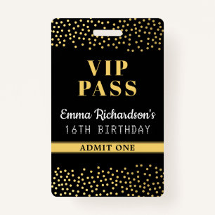 VIP-pas Birthday-uitnodiging Badge