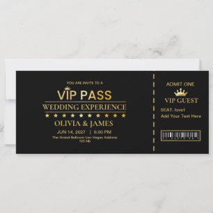 Vip Pas Elegante Trouw Exclusieve Toegang Gouden Save The Date