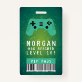 VIP-pas geboortekaart voor Green Gamer Badge (Voorkant)