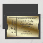 VIP-pas Gouden Bruiloft Ticket Kaart (Voorkant / Achterkant)