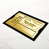 VIP-pas gouden huwelijksjubileum ticket Folie Uitnodiging (Gedraaid)