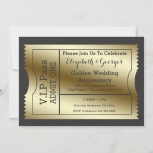 VIP-pas gouden huwelijksjubileum ticket Kaart