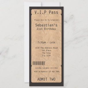 VIP Pas Party Toegangsbewijs Kaart