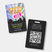 VIP-Pas QR-code Badge voor Feest (Voor- en achterkant)
