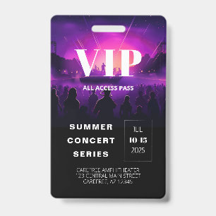 VIP Pas QR Code Concert Badge