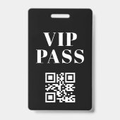 vip pas qr-code minimalistisch modern zwart wit badge (Achterkant)