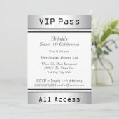 VIP-pas Sweet 16 Verjaardagsfeest Wit Kaart (Staand voorkant)
