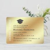 VIP-pas van Black and Gold Graduation Party Kaart (Staand voorkant)