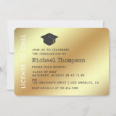 VIP-pas van Black and Gold Graduation Party Kaart (Voorkant)