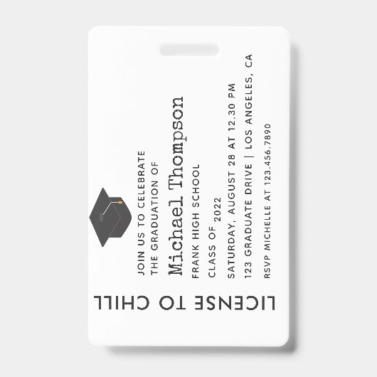 VIP-pas voor afstudeerfeest Badge (Voorzijde)