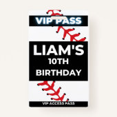 VIP-pas voor Baseball-verjaardagsfeest Badge (Voorkant)