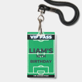 VIP-pas voor voetbal verjaardagsfeestje Badge (Voorzijde met lanyard)