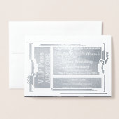 VIP-pas zilveren huwelijksjubileum Ticket Folie Kaarten (Voorkant met envelop)