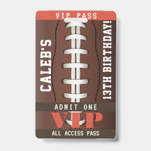 VIP-pasbadge voetbal verjaardagsfeestje